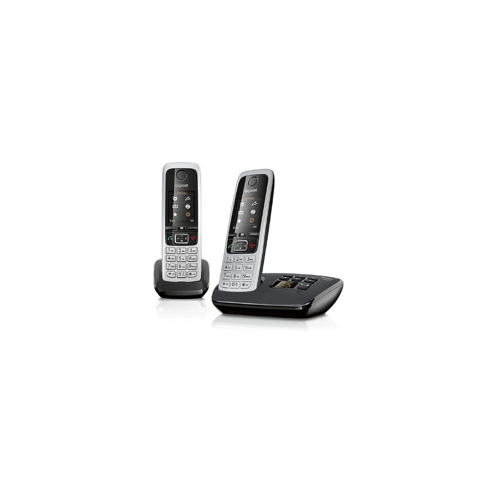 Gigaset C430A Cordless Phone with Answering Machine, black(Pack of 2)