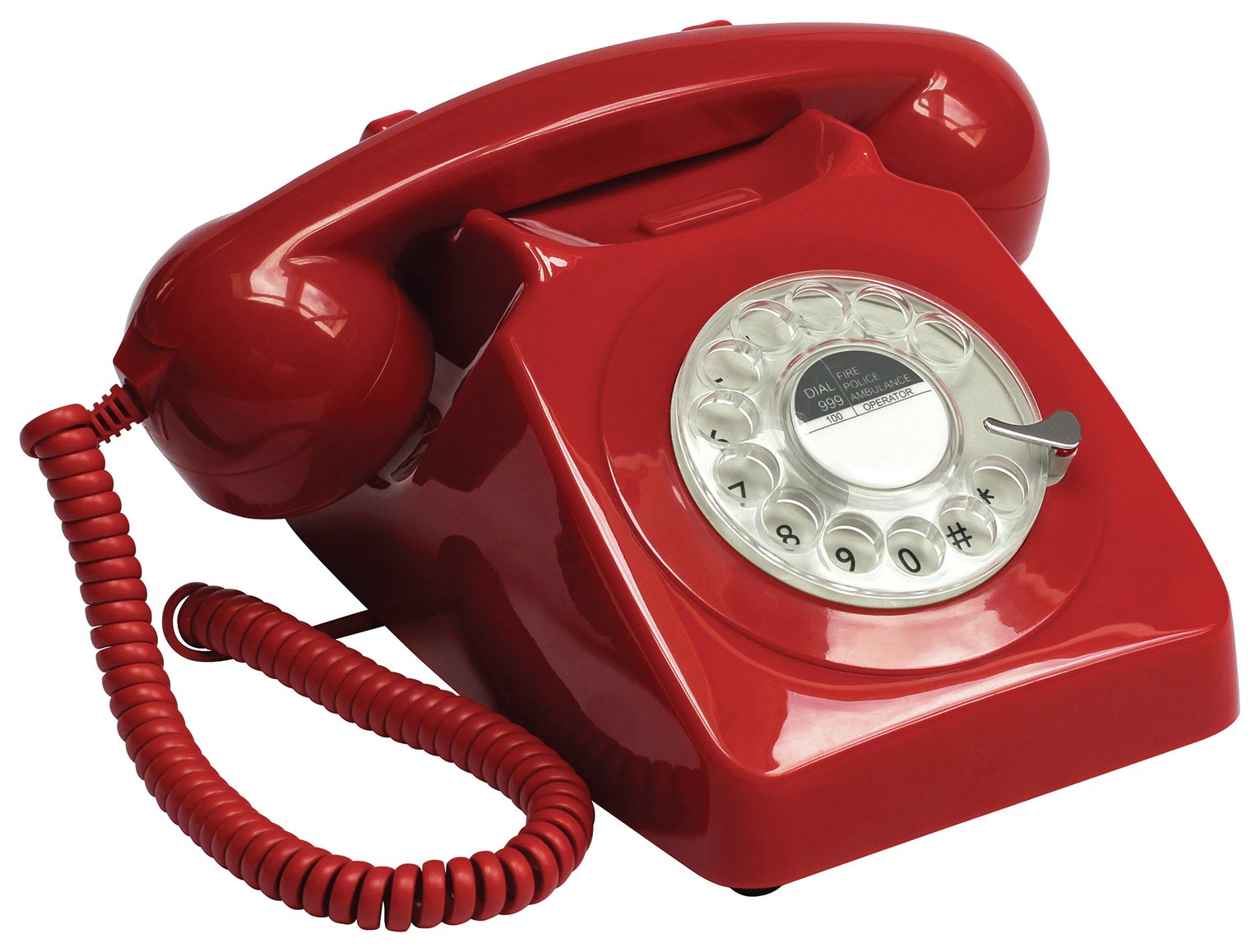 GPO 746 Rotary Dial Corded Telephone - Red