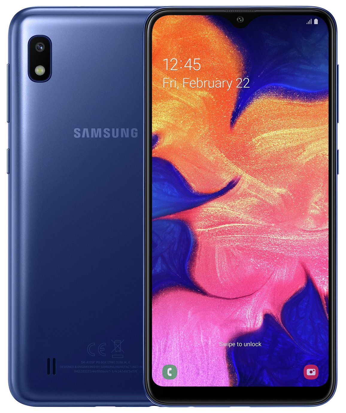 Samsung SIM Free A10 32GB Mobile Phone - Blue