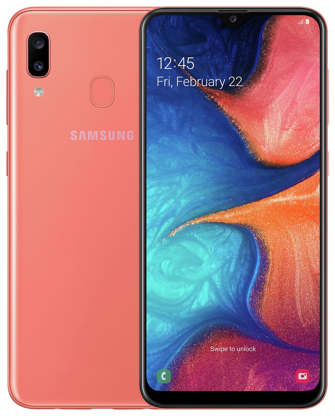 SIM Free Samsung A20E 32GB Mobile Phone - Coral