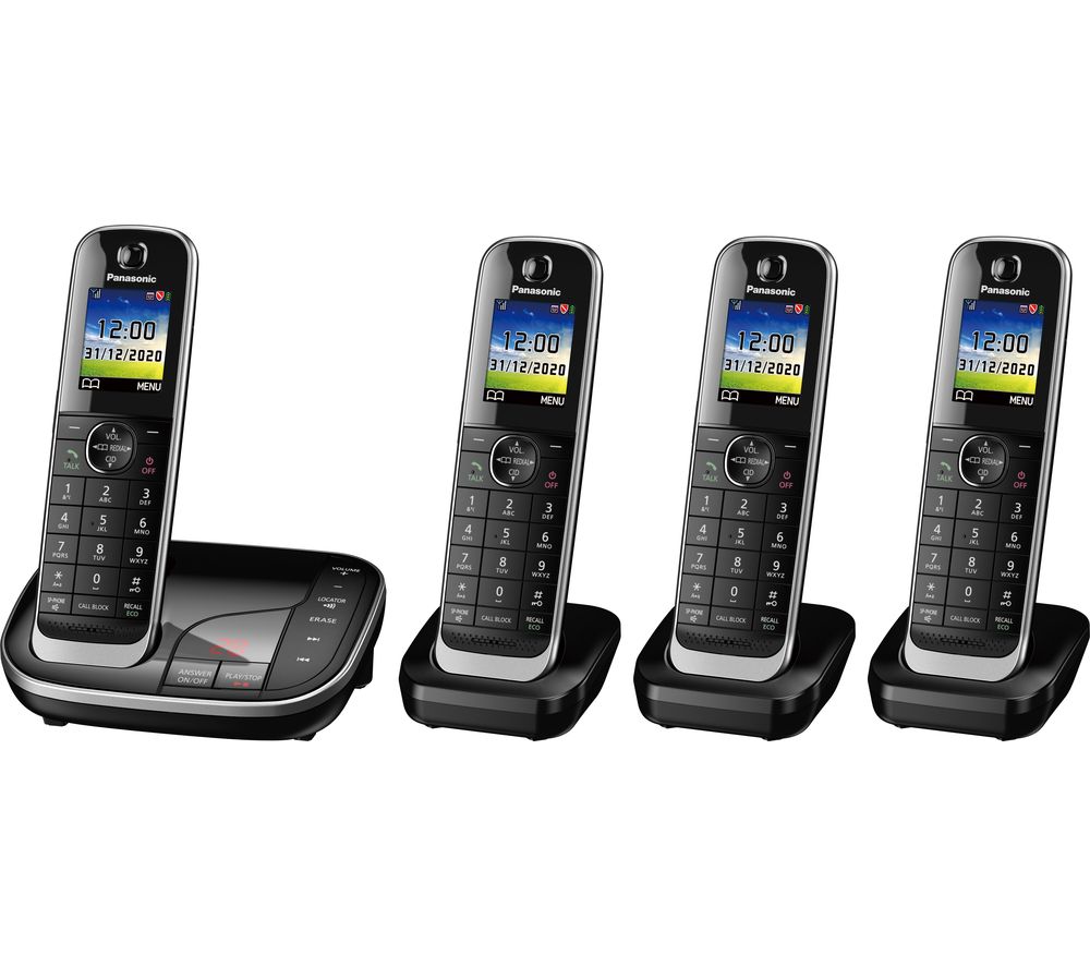 PANASONIC KX-TGJ424EB Cordless Phone - Quad Handsets, Black