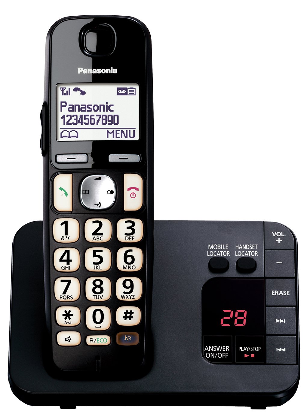 Panasonic KX-TGE720EB Easy Use Cordless Telephone - Single