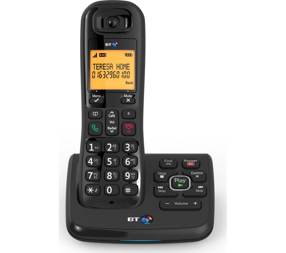 BT XD56 Cordless Phone with Answering Machine, Black