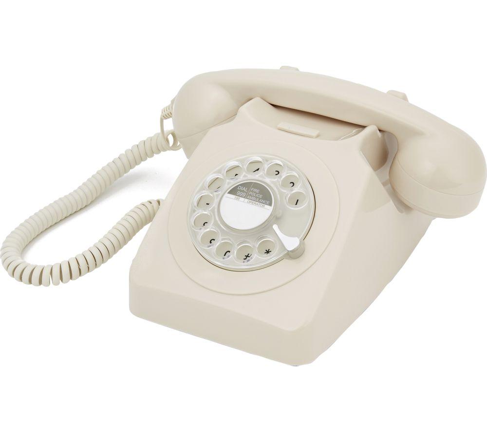 GPO 746 Rotary Corded Phone - Ivory, White