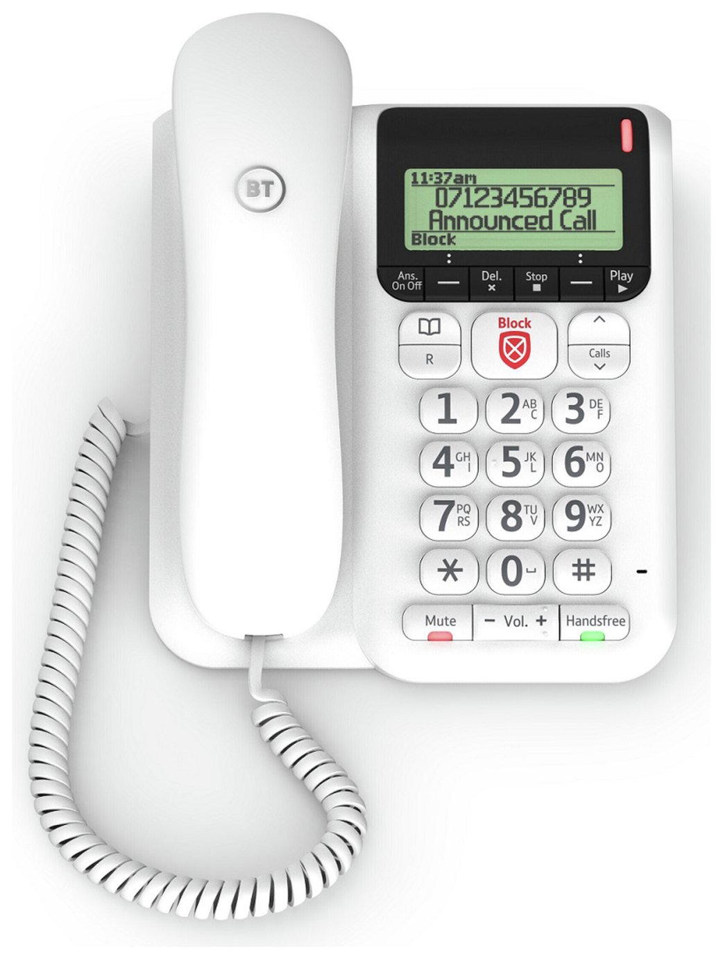 BT Decor 2600 Corded Telephone with Answer Machine - Single