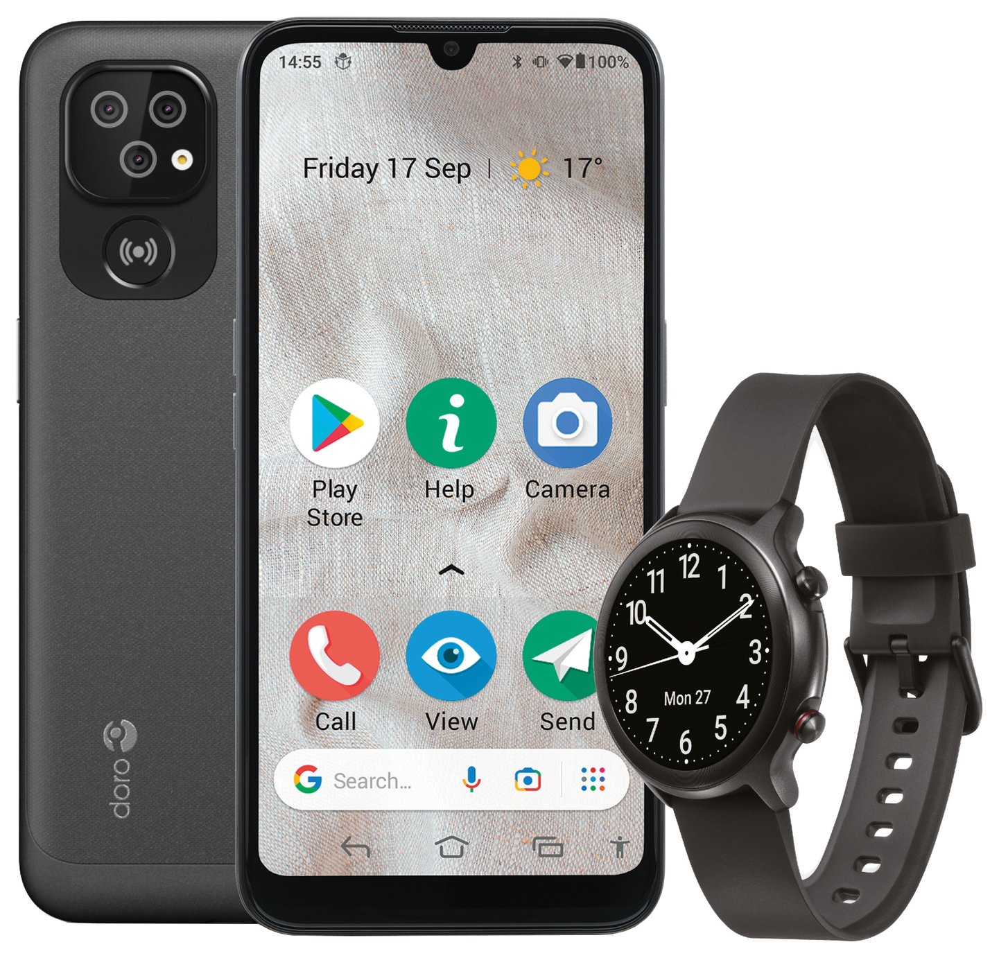 SIM Free Doro 8100 32GB Mobile Phone and Watch Bundle