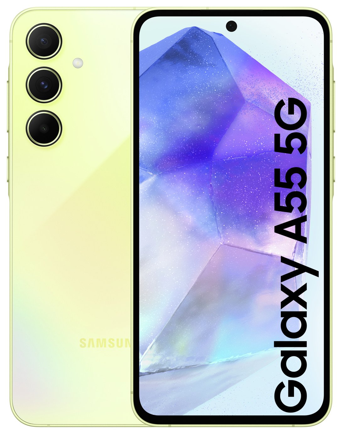 SIM Free Samsung A55 5G 128GB Mobile Phone - Lemon